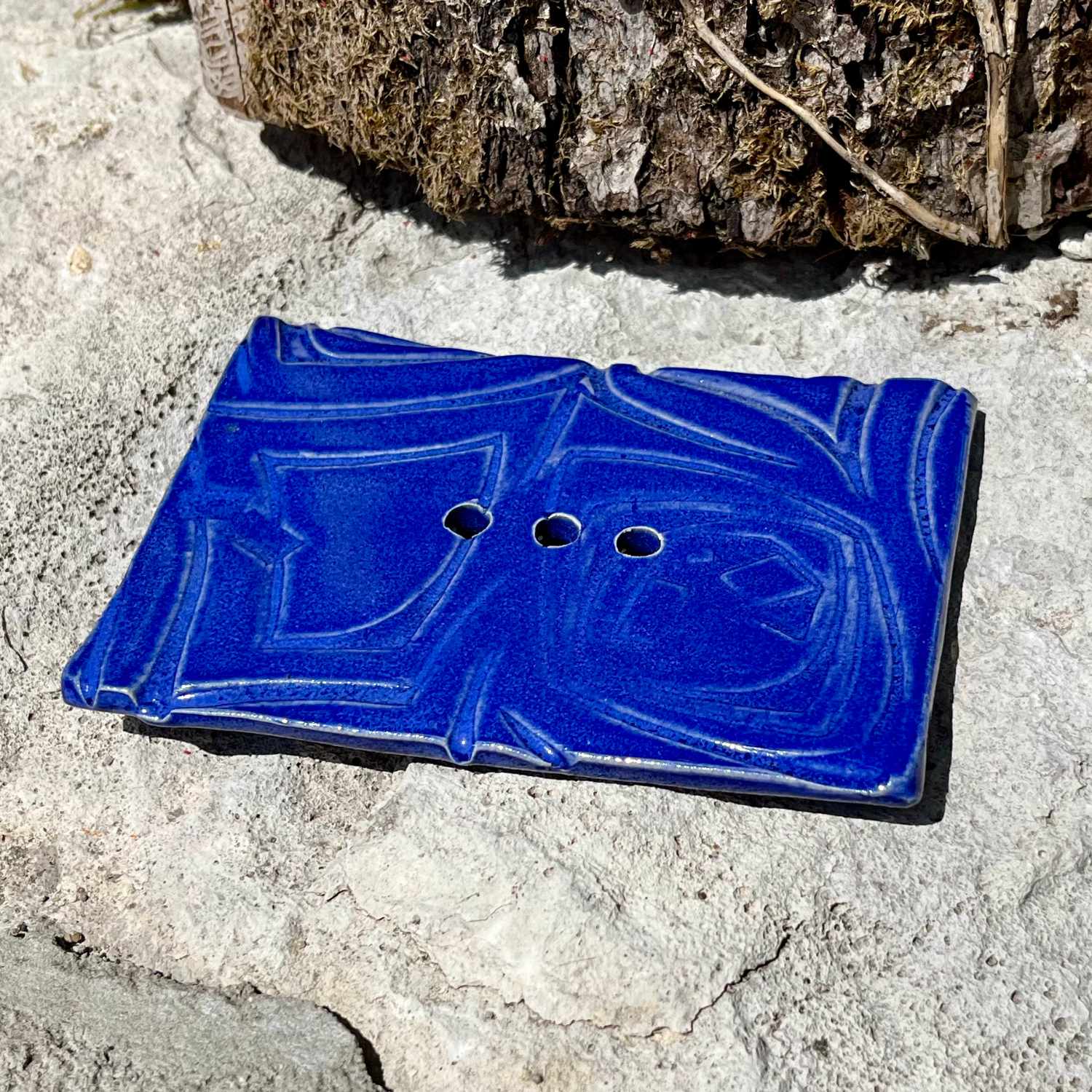 Keramik-Seifenschale blau